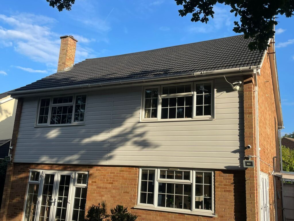 Freshly coated roof on a British detached home