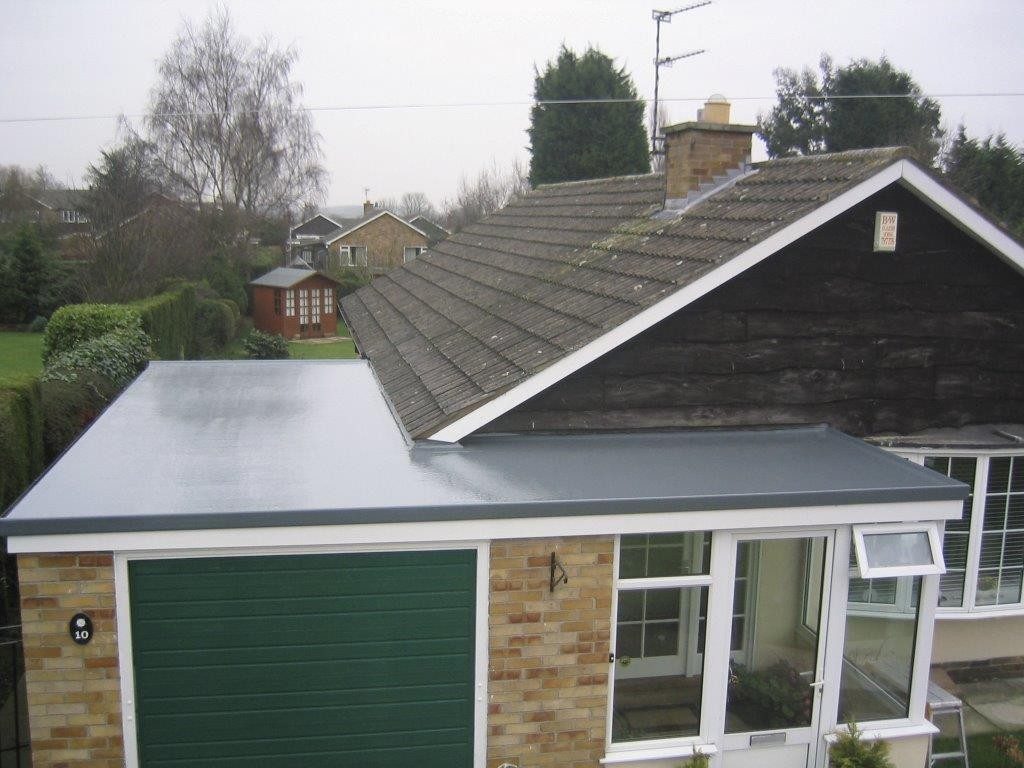 Flat roof over a garage on a UK bungalow