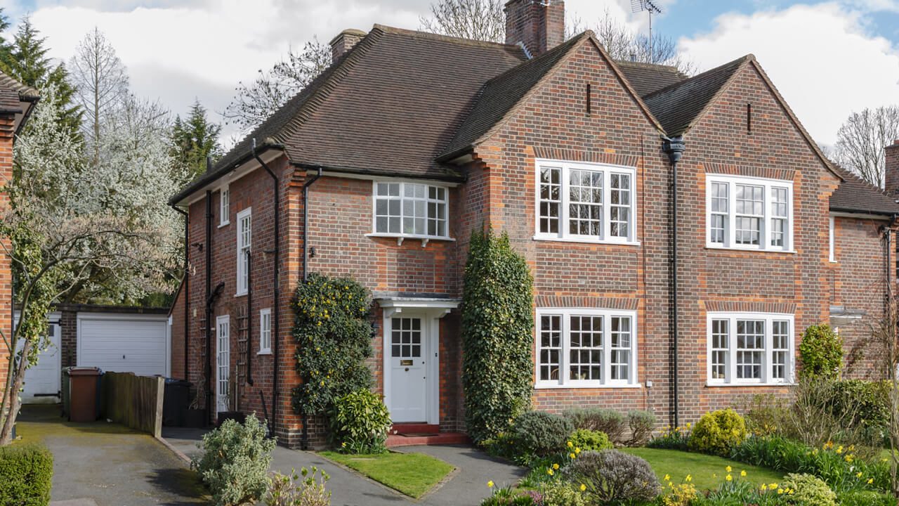 British brick built semi detached house