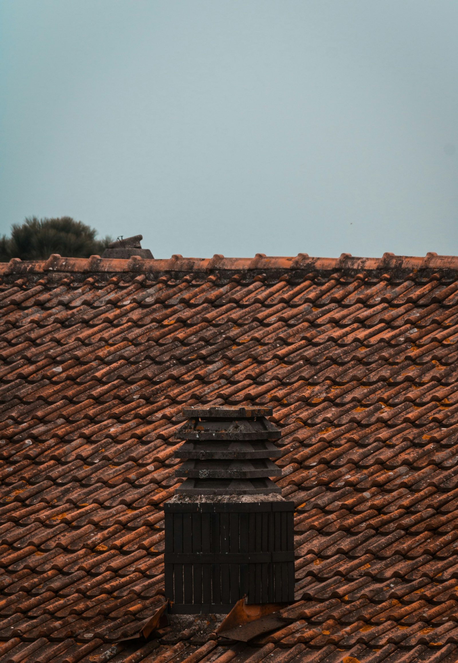 Traditional clay roof tiles on a UK property